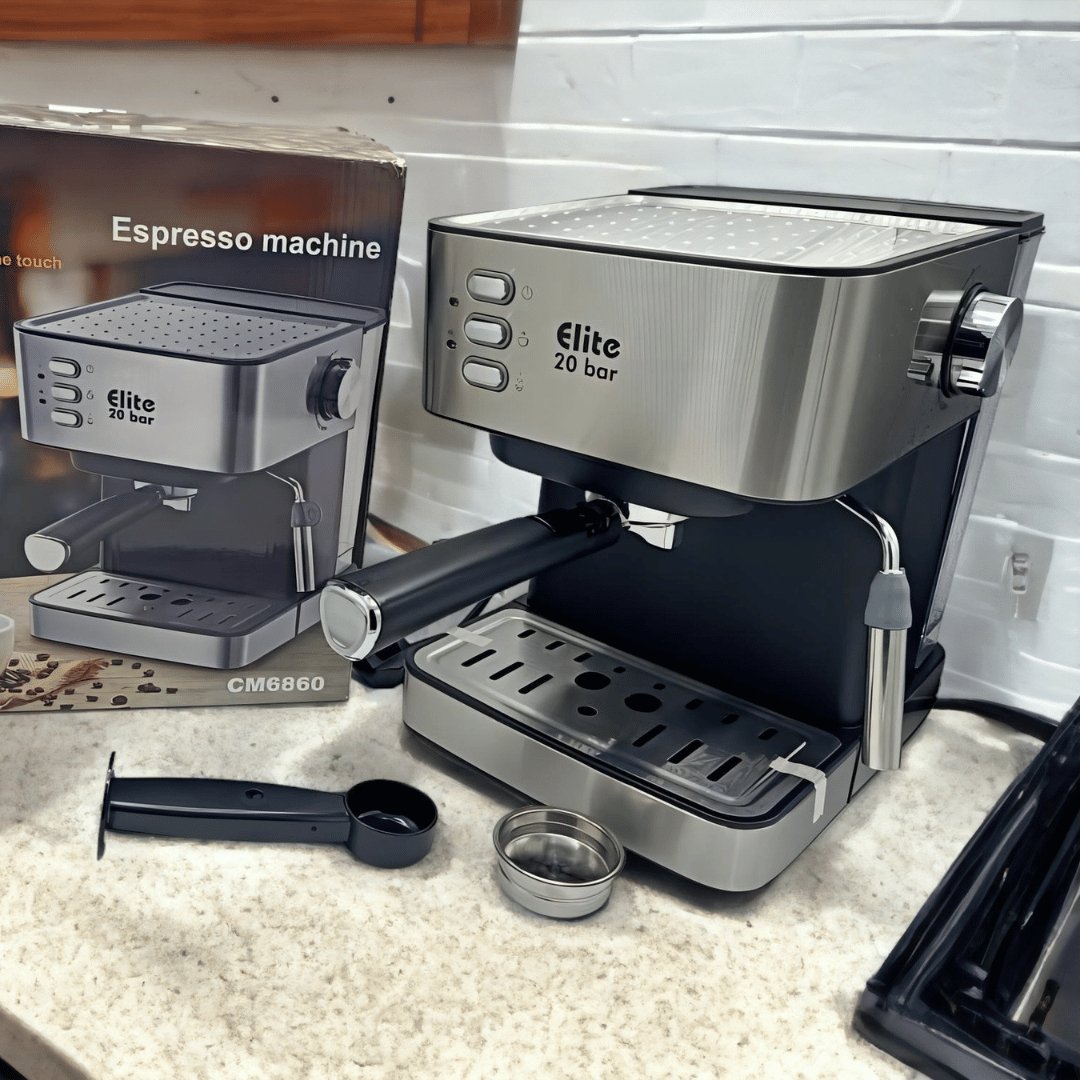 Elite Cafetière 1,6L Machine à café expresso et cappuccino 20Bar 850W Acier  inoxydable à prix pas cher
