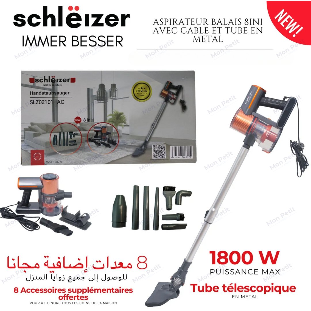 المكنسة الكهربائية 8 في 1 Schleizer - Mon petit panier